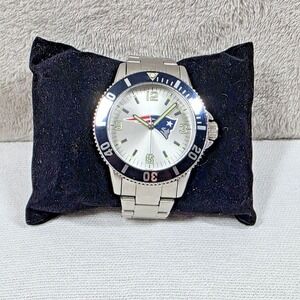 Sparo New England Patriots Watch Stainless Steel Glow In The Dark Needs Battery